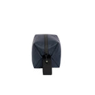 Waterproof wash bag with centered zipper tab and attached webbing wrist handle.
